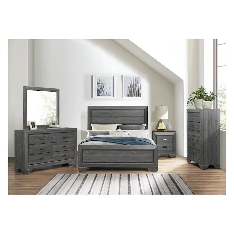 Ensemble de chambre moderne à 3 pièces Valli gris