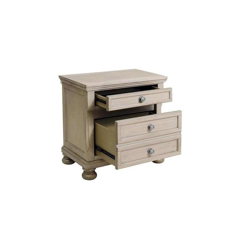 Ensemble de chambre à coucher Donald 3 pièces moderne gris avec lit traîneau de rangement et plateforme