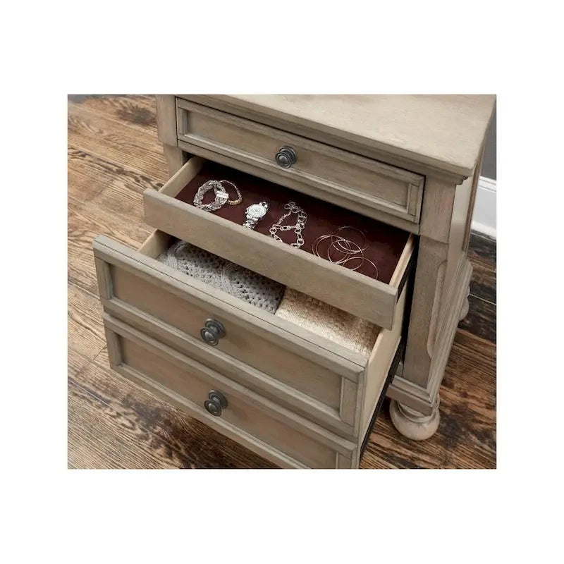 Ensemble de chambre à coucher Donald 3 pièces moderne gris avec lit traîneau de rangement et plateforme