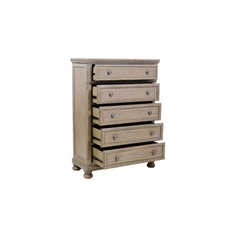 Ensemble de chambre à coucher Donald 3 pièces moderne gris avec lit traîneau de rangement et plateforme