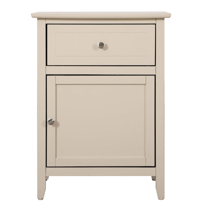 Table de chevet moderne 19 pouces en métal avec tiroir unique et armoire de rangement