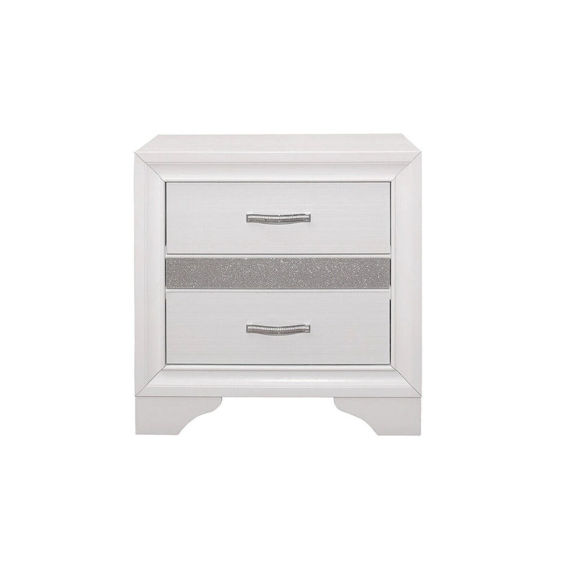 Lit plateforme de rangement Beatrice 4 pièces moderne en similicuir blanc