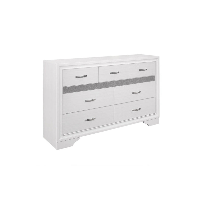 Lit plateforme de rangement Beatrice 4 pièces moderne en similicuir blanc