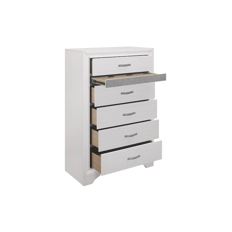 Lit plateforme de rangement Beatrice 4 pièces moderne en similicuir blanc