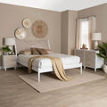Louetta Coastal White Carved Contrasting 3-Piece/4-Piece Bedroom Set (Multiple Bed Sizes)