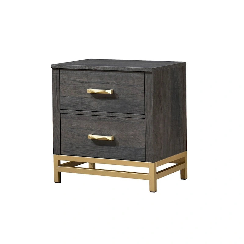Chambre à coucher 6 pièces Wedro avec panneaux rustiques brun foncé