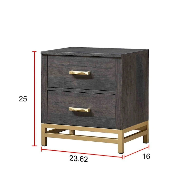 Chambre à coucher 6 pièces Wedro avec panneaux rustiques brun foncé