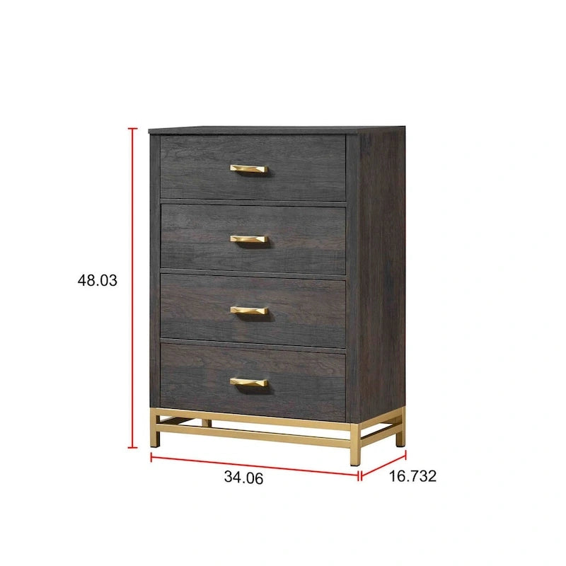 Chambre à coucher 6 pièces Wedro avec panneaux rustiques brun foncé