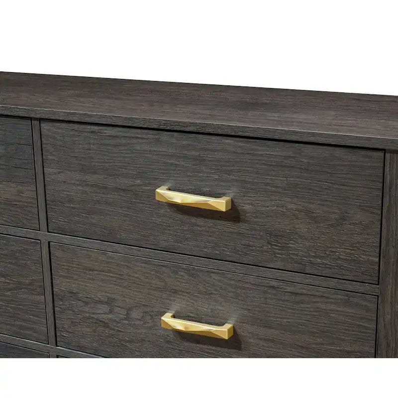 Chambre à coucher 6 pièces Wedro avec panneaux rustiques brun foncé