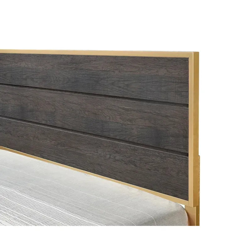 Chambre à coucher 6 pièces Wedro avec panneaux rustiques brun foncé