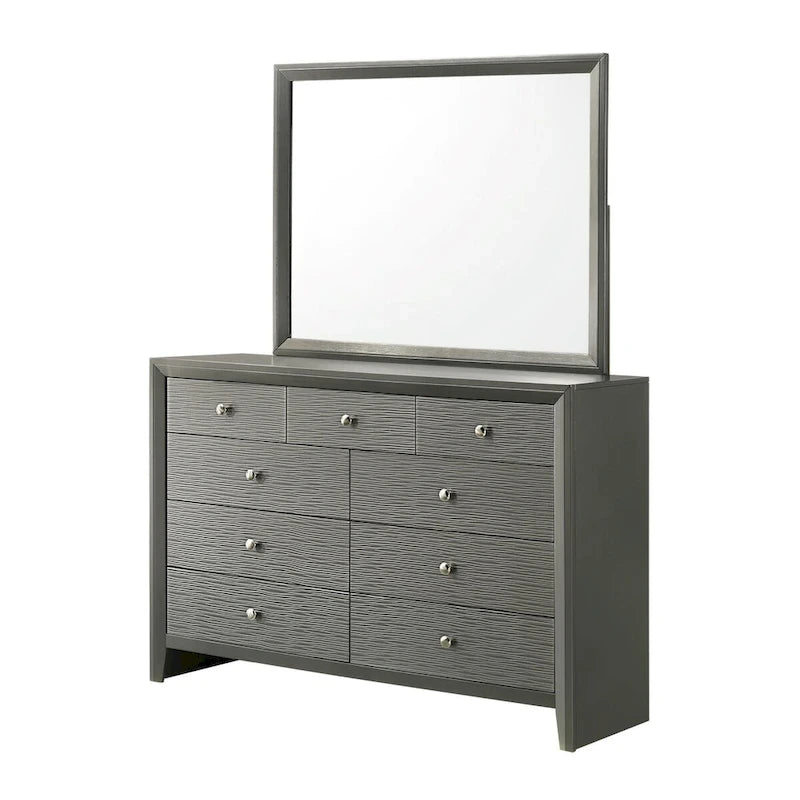 Parure de lit Sim 3 pièces gris acier