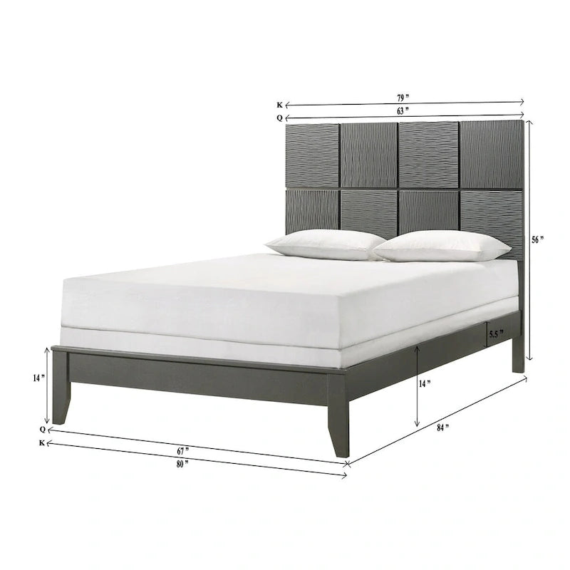 Parure de lit Sim 3 pièces gris acier