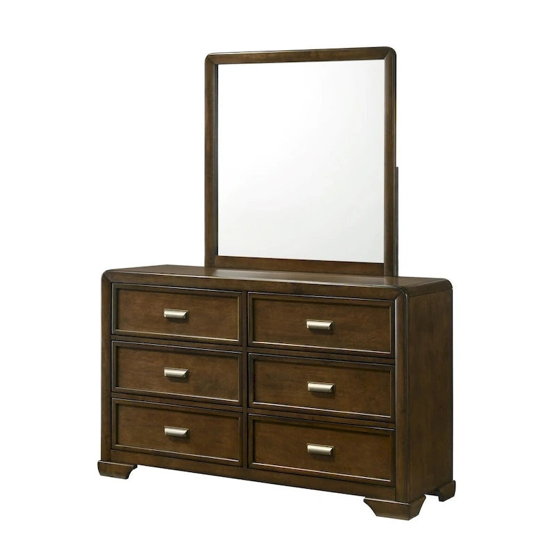 Ensemble de chambre à coucher Jimmy 4 pièces capitonné brun-beige