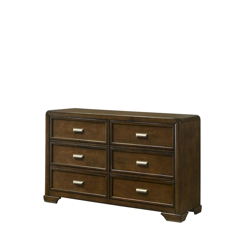 Ensemble de chambre à coucher Jimmy 4 pièces capitonné brun-beige