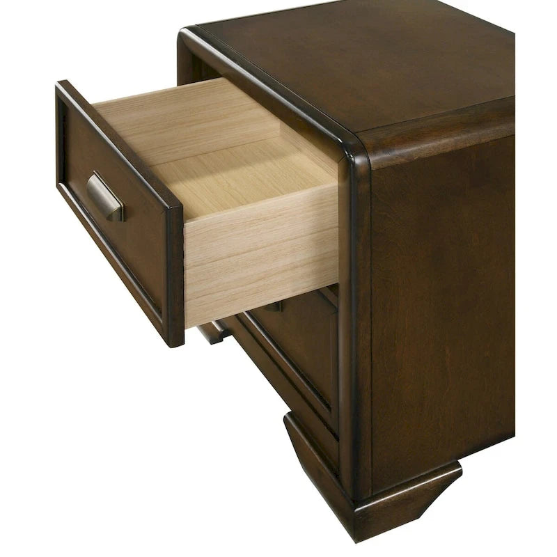 Ensemble de chambre à coucher Jimmy 4 pièces capitonné brun-beige