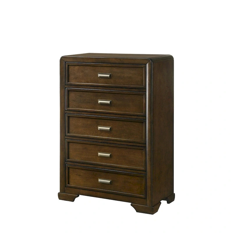 Ensemble de chambre à coucher Jimmy 4 pièces capitonné brun-beige