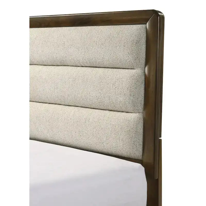 Ensemble de chambre à coucher Jimmy 4 pièces capitonné brun-beige