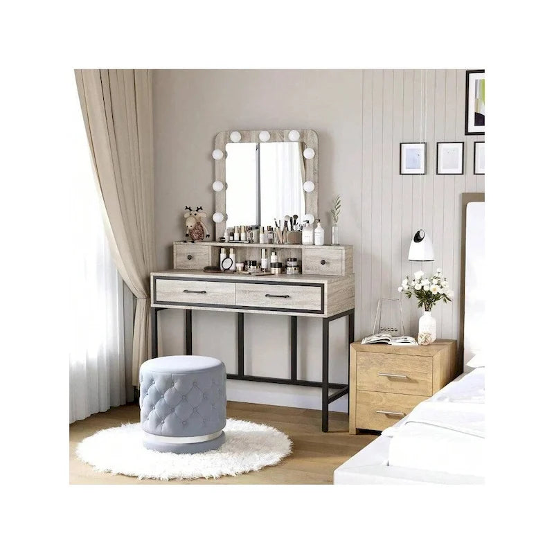 Coiffeuse Sunvivi avec miroir hollywoodien éclairé à intensité variable 3 couleurs