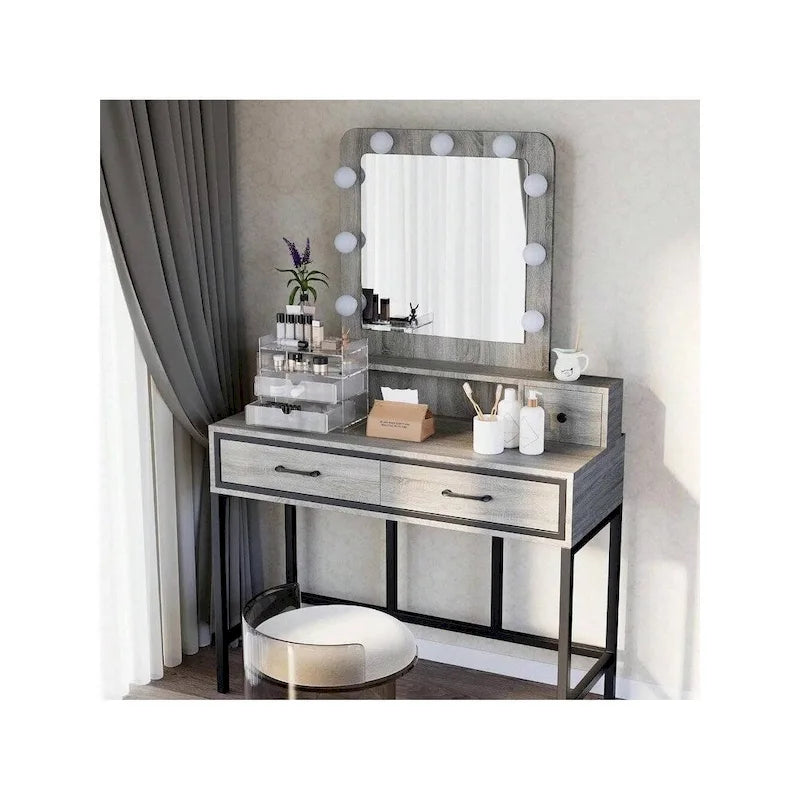 Coiffeuse Sunvivi avec miroir hollywoodien éclairé à intensité variable 3 couleurs