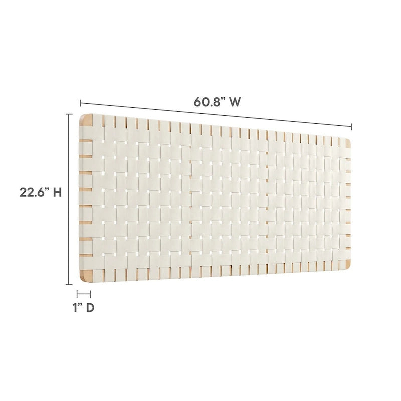 Tête de lit murale tissée en cuir végan Spartan double/grand lit/très grand lit