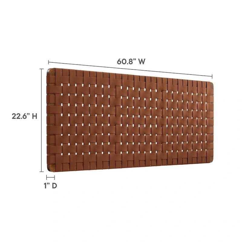 Tête de lit murale tissée en cuir végan Spartan double/grand lit/très grand lit