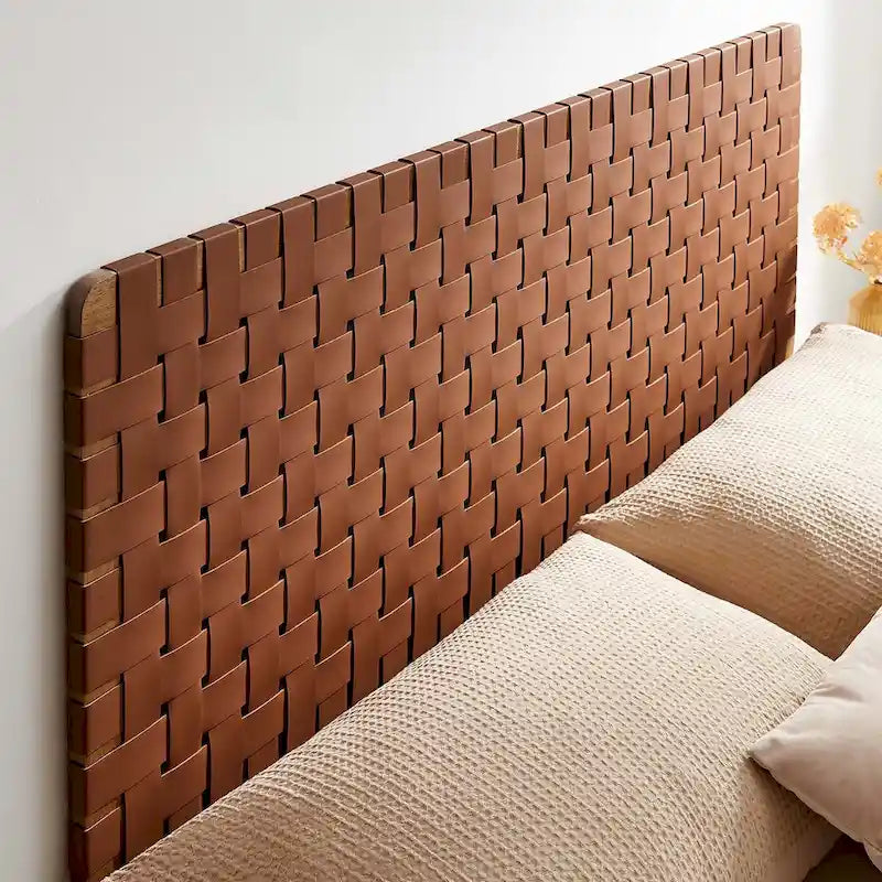 Tête de lit murale tissée en cuir végan Spartan double/grand lit/très grand lit