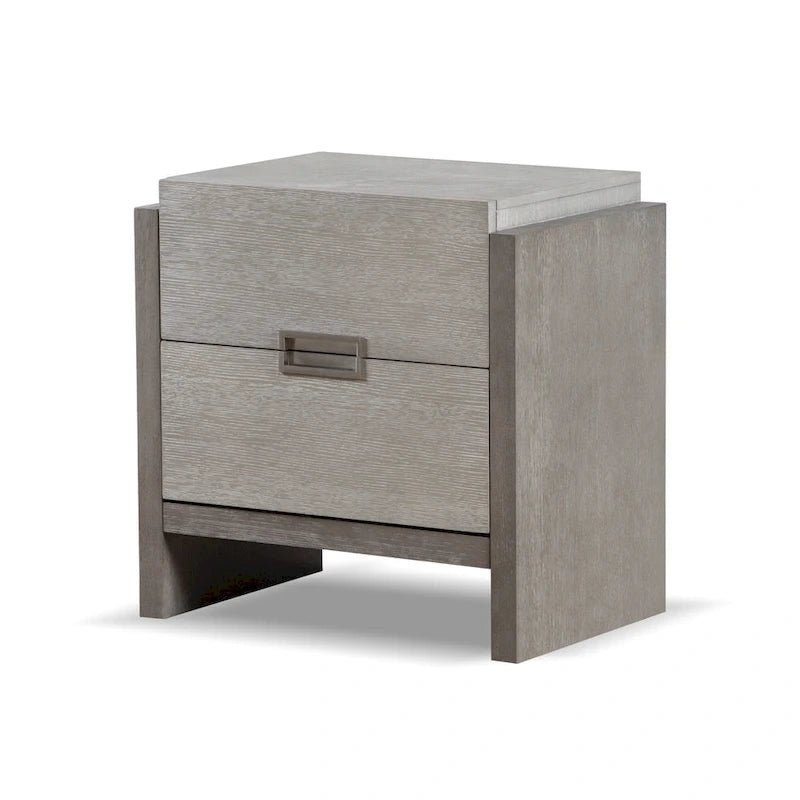 Furniture of America Cruz Ensemble de chambre contemporain 5 pièces gris en bois massif avec lit, 2 tables de chevet, commode et miroir