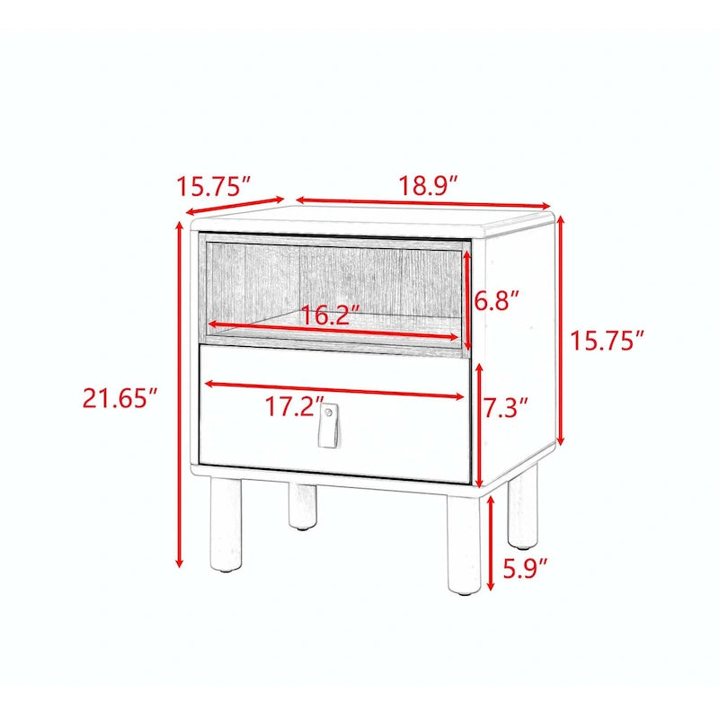 Table de chevet de style moderne avec tiroir