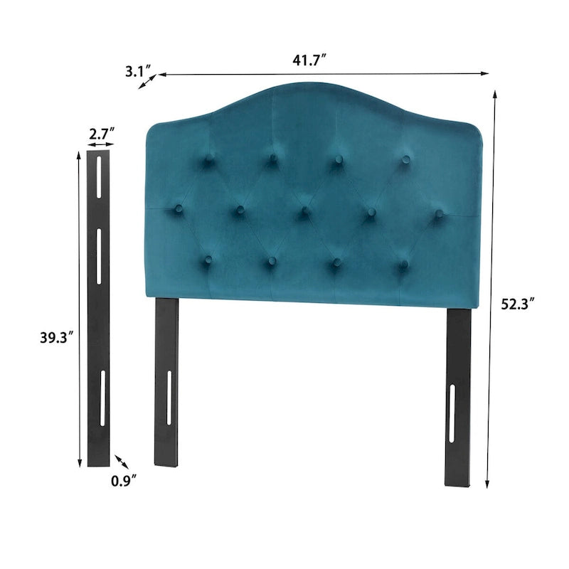Tête de lit capitonnée Adeco Camelback pour lit jumeau