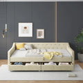 Lit banquette double rembourré avec tiroirs pour chambre à coucher