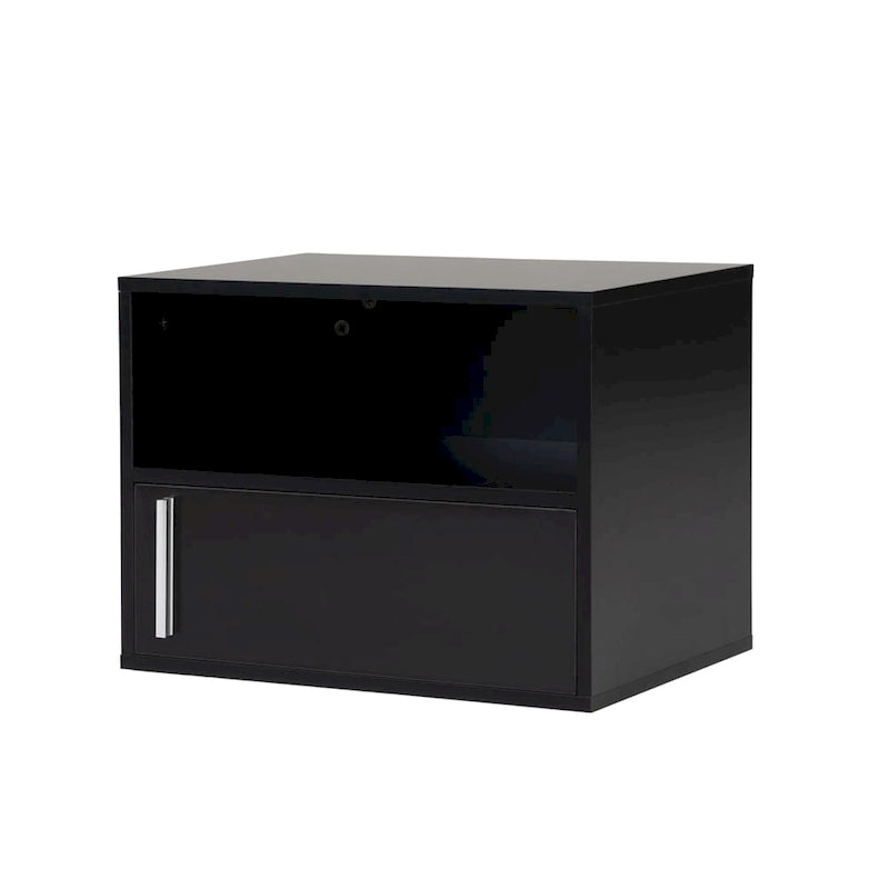 Table de chevet murale en bois avec porte battante (Lot de 2)