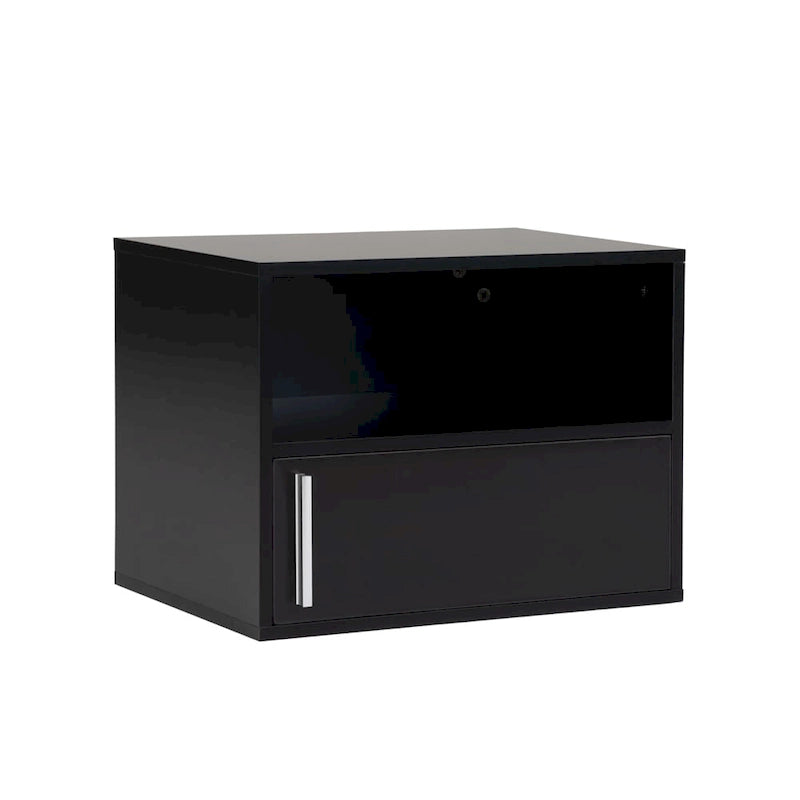 Table de chevet murale en bois avec porte battante (Lot de 2)