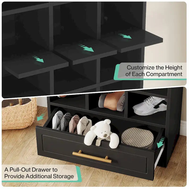 Armoire à chaussures haute de 180 cm avec 24 casiers pour le salon