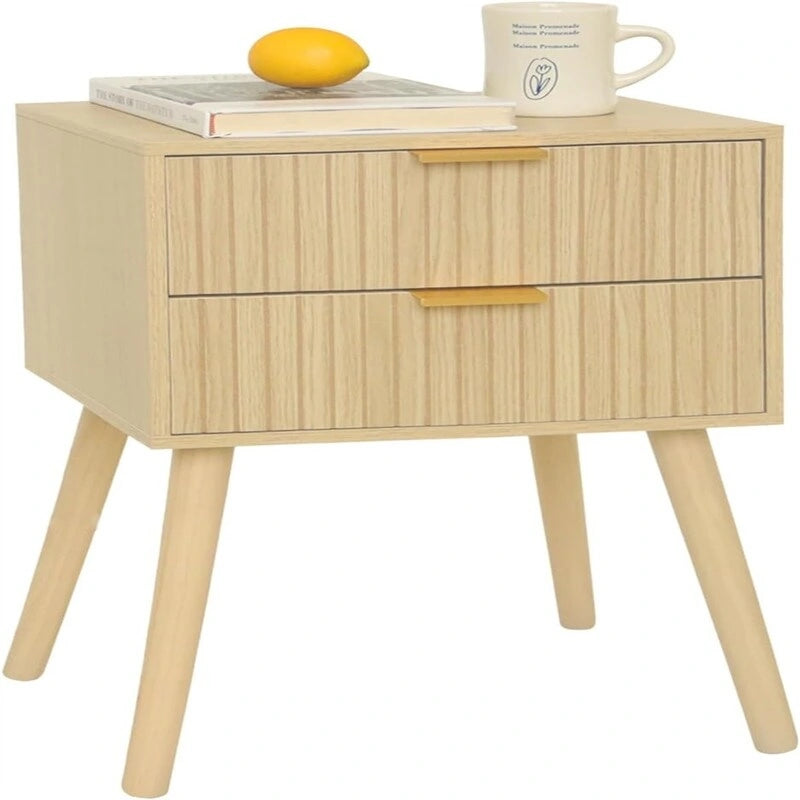 Table de chevet moderne Mid-Century avec 2 tiroirs