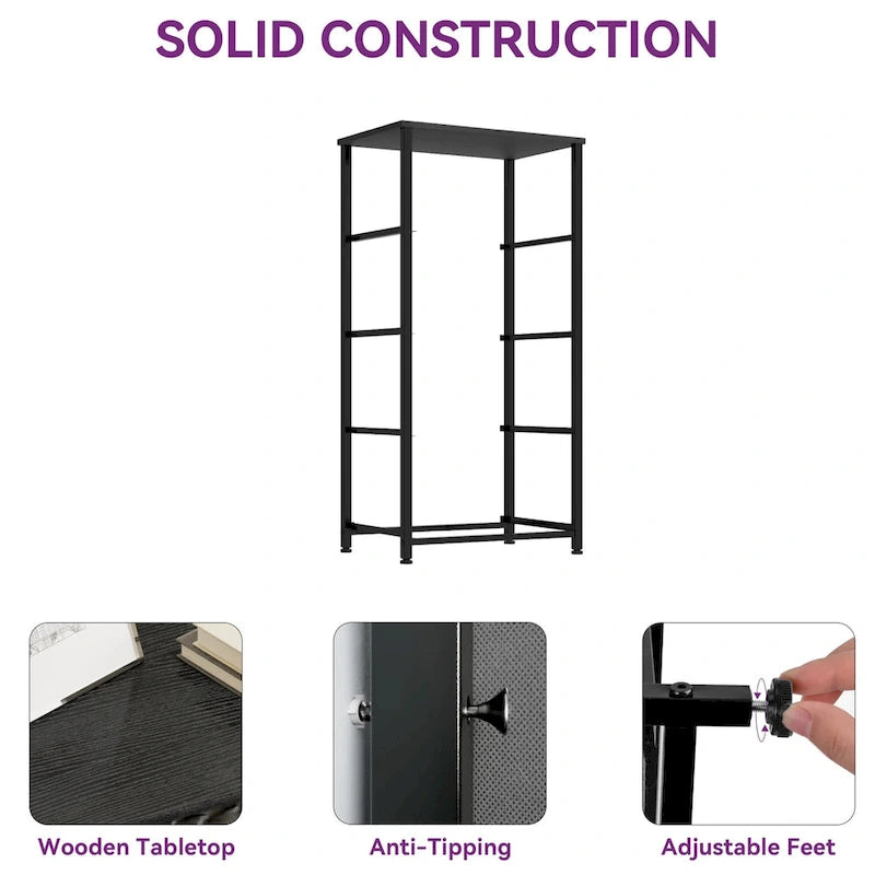 Commode de chambre à coucher avec 4 tiroirs en tissu, tour de rangement étroite pour vêtements, placards, chambre d'enfant, tour de rangement avec placard
