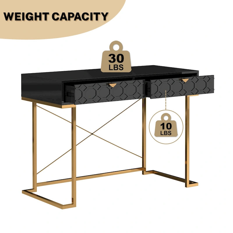 Bureau de rangement brillant pour bureau à domicile avec tiroir