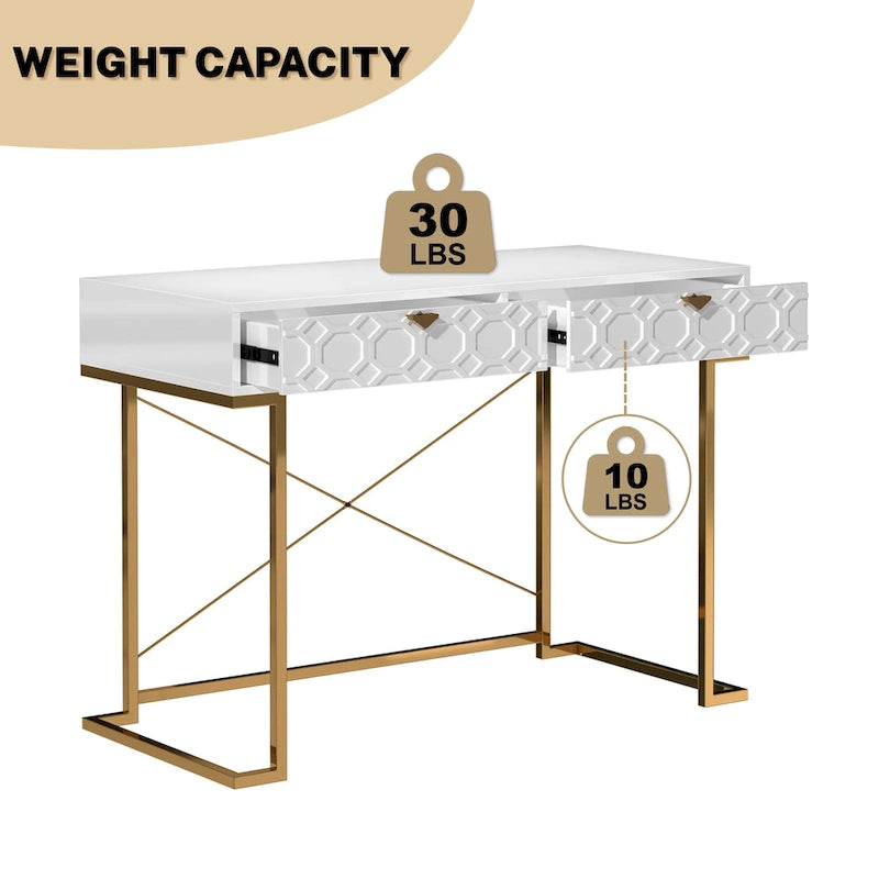 Bureau de rangement brillant pour bureau à domicile avec tiroir