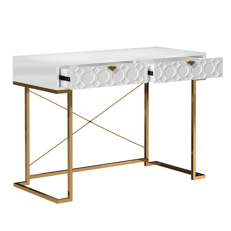Bureau de rangement brillant pour bureau à domicile avec tiroir
