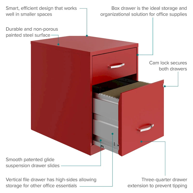 Classeur vertical Space Solutions 18 po de profondeur à 2 tiroirs de largeur lettre avec tiroir à accessoires