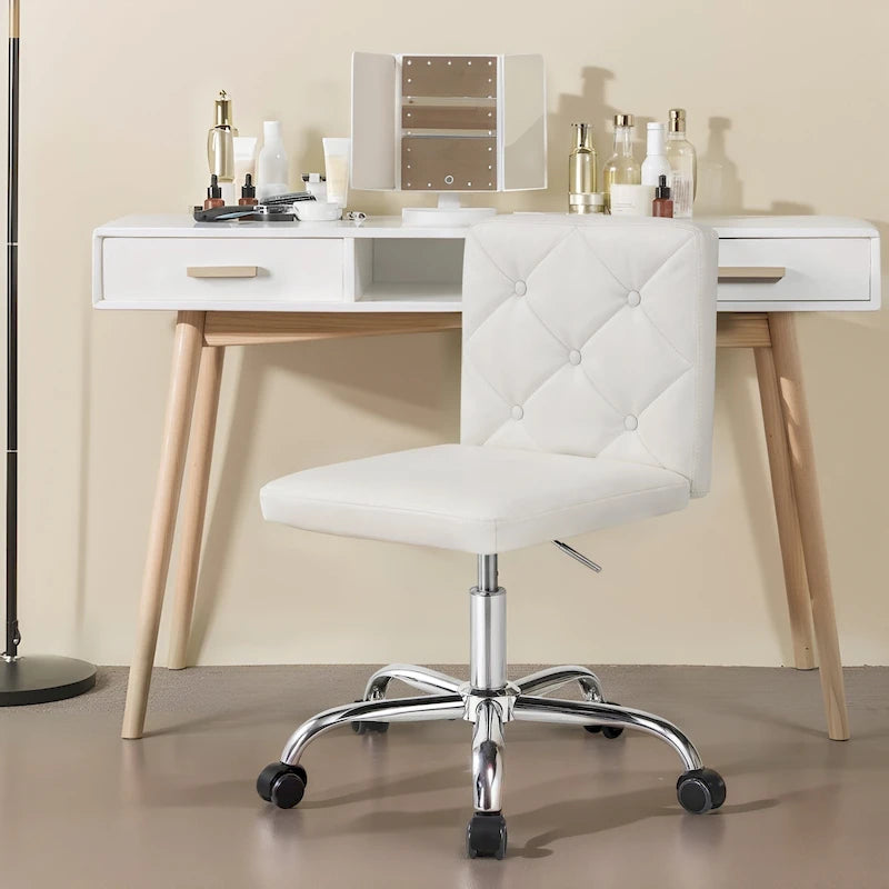 Javlergo Chaise de bureau sans accoudoirs, en cuir PU, hauteur réglable, pivotante à 360° pour le télétravail ou le bureau