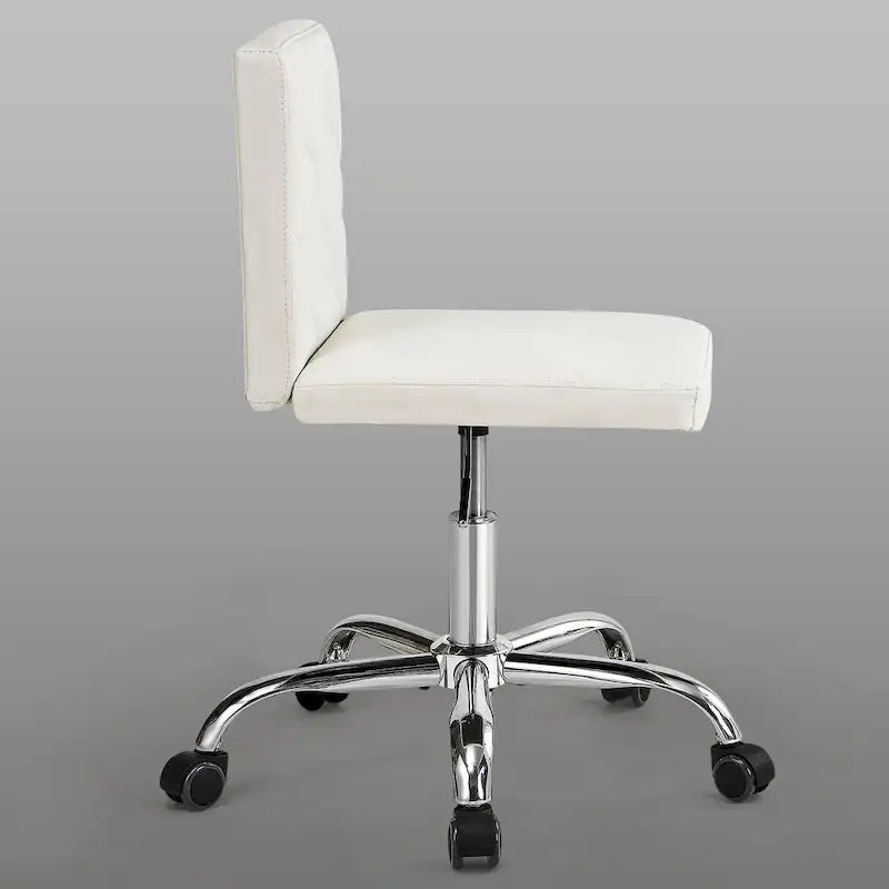 Javlergo Chaise de bureau sans accoudoirs, en cuir PU, hauteur réglable, pivotante à 360° pour le télétravail ou le bureau