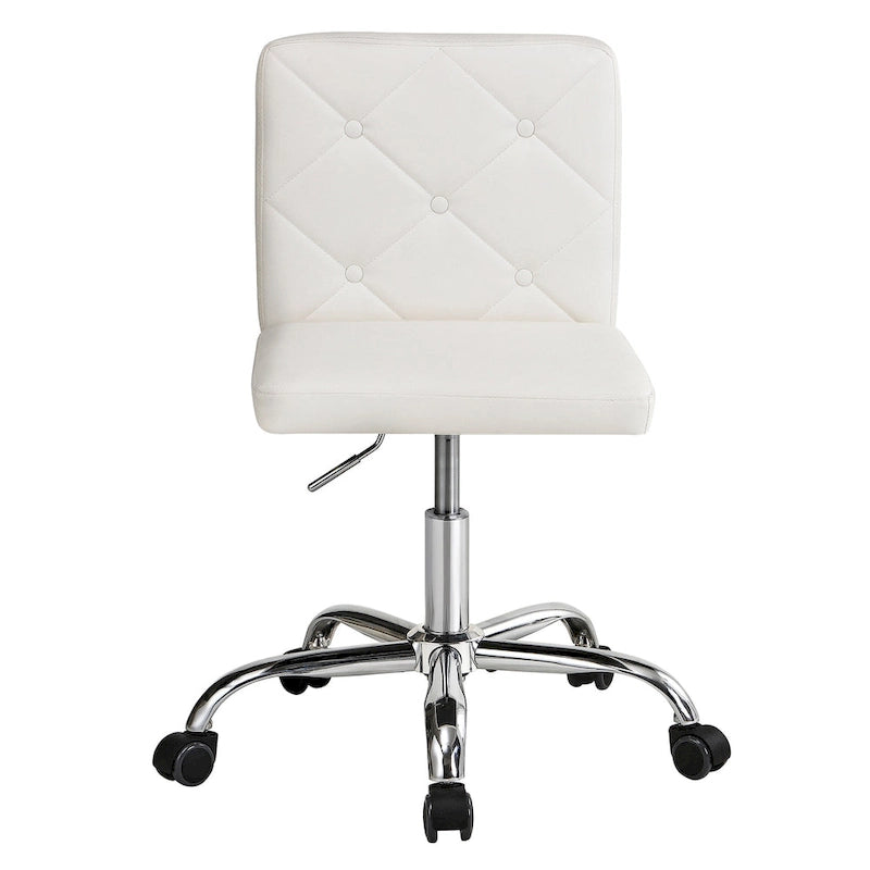 Javlergo Chaise de bureau sans accoudoirs, en cuir PU, hauteur réglable, pivotante à 360° pour le télétravail ou le bureau