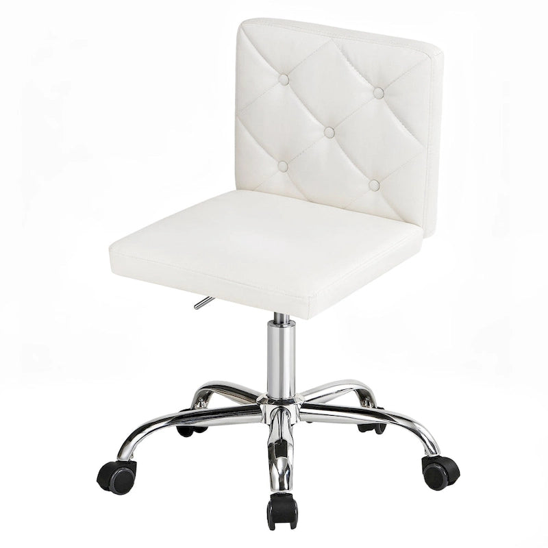 Javlergo Chaise de bureau sans accoudoirs, en cuir PU, hauteur réglable, pivotante à 360° pour le télétravail ou le bureau