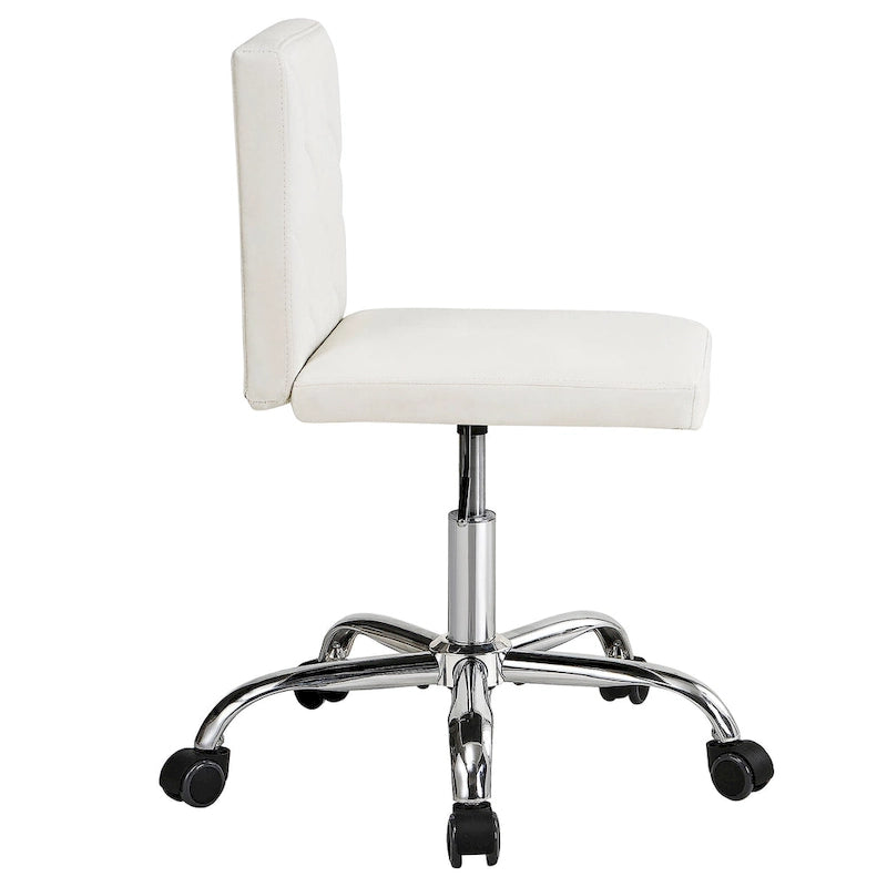 Javlergo Chaise de bureau sans accoudoirs, en cuir PU, hauteur réglable, pivotante à 360° pour le télétravail ou le bureau