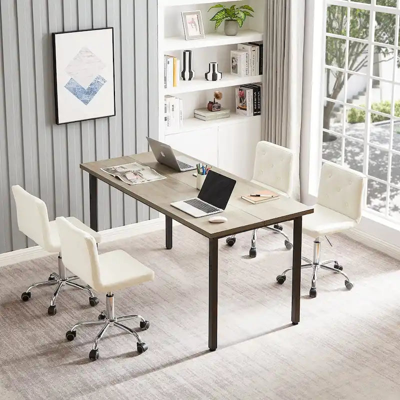 Javlergo Chaise de bureau sans accoudoirs, en cuir PU, hauteur réglable, pivotante à 360° pour le télétravail ou le bureau