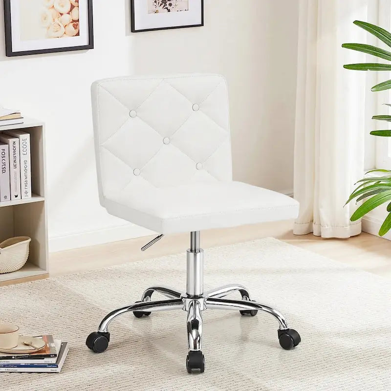 Javlergo Chaise de bureau sans accoudoirs, en cuir PU, hauteur réglable, pivotante à 360° pour le télétravail ou le bureau