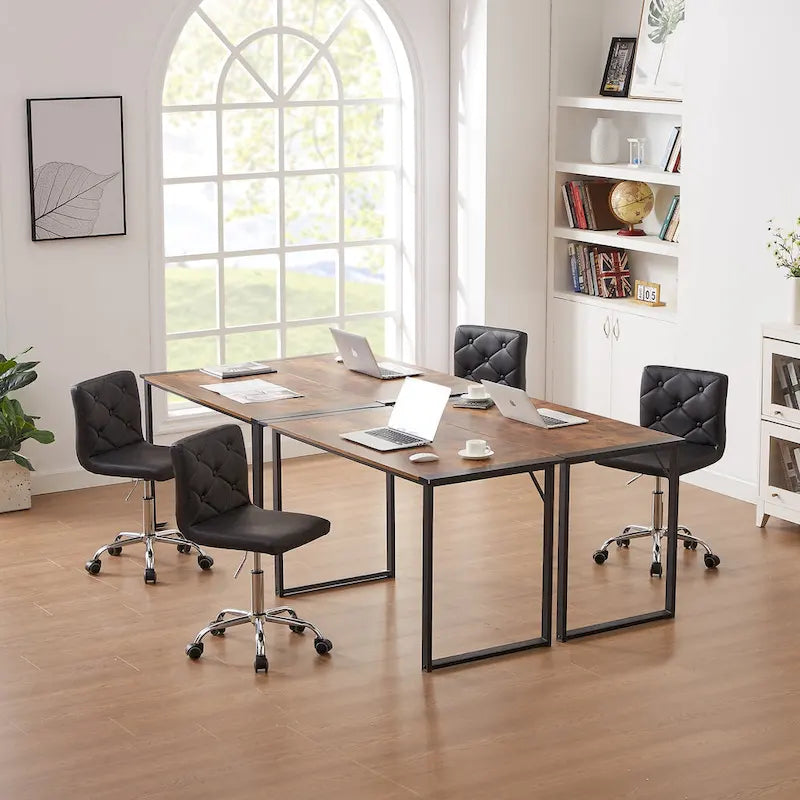 Javlergo Chaise de bureau sans accoudoirs, en cuir PU, hauteur réglable, pivotante à 360° pour le télétravail ou le bureau
