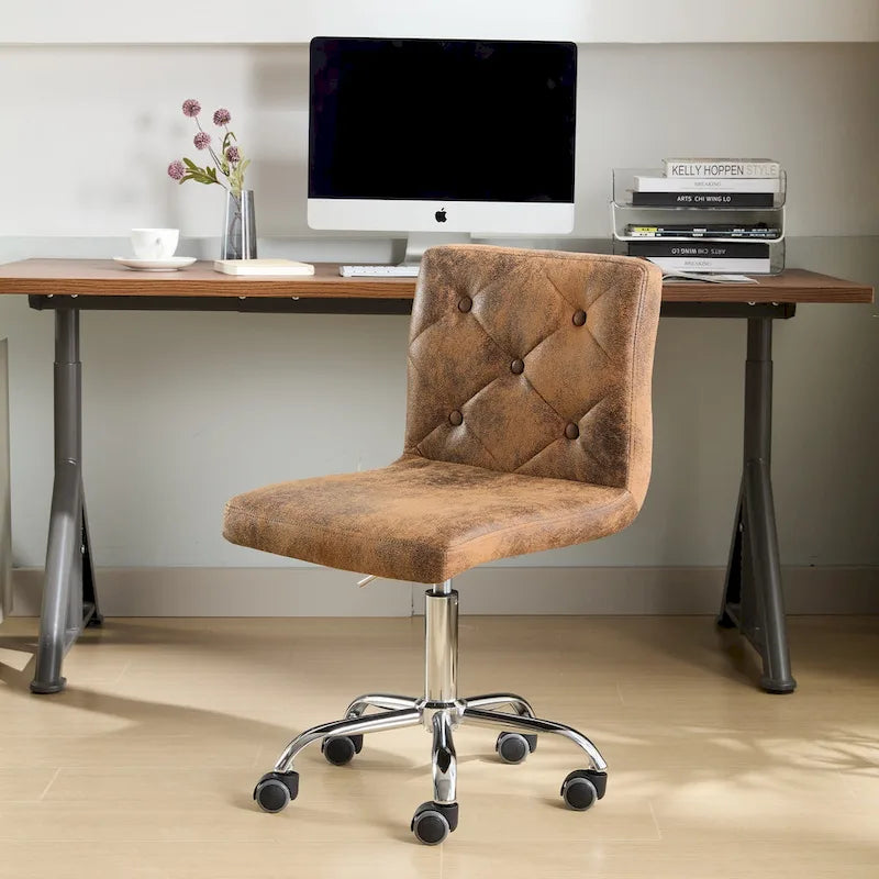 Javlergo Chaise de bureau sans accoudoirs, en cuir PU, hauteur réglable, pivotante à 360° pour le télétravail ou le bureau