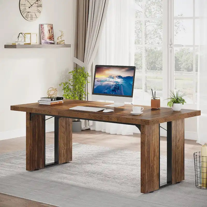 Bureau de direction 70,9 pouces, grande station de travail de bureau d'ordinateur