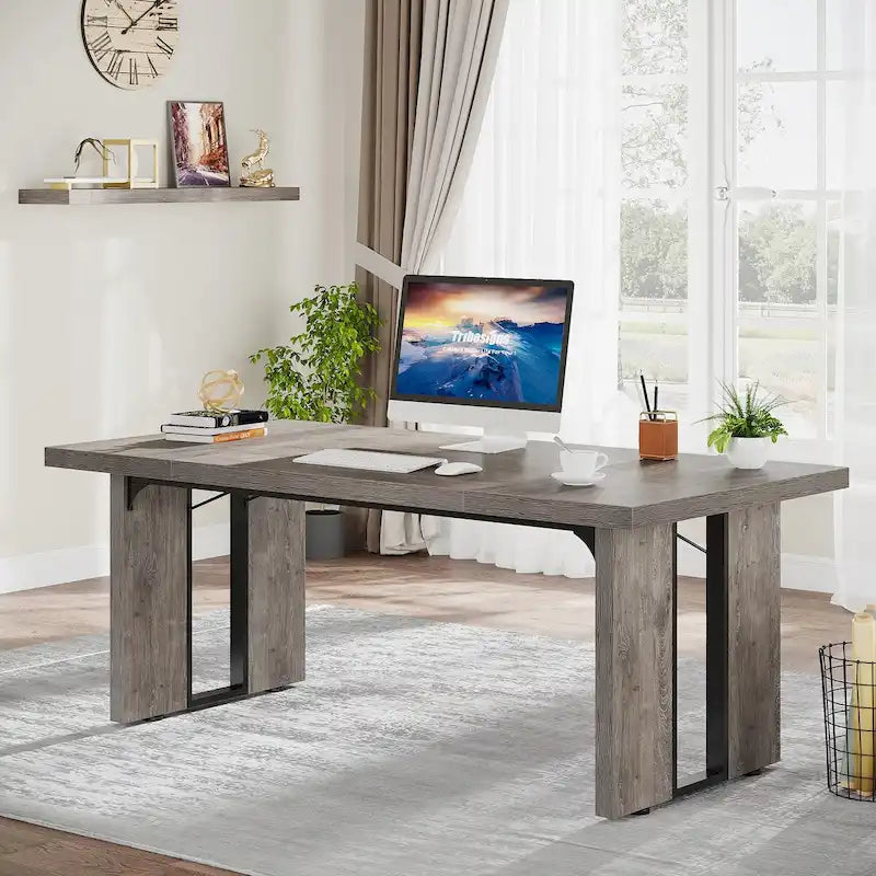Bureau de direction 70,9 pouces, grande station de travail de bureau d'ordinateur